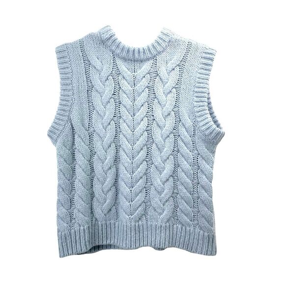 Rails Alexis cable knit wool alpaca Sweater Vest Size S baby‎ sky blue - Picture 8 of 10